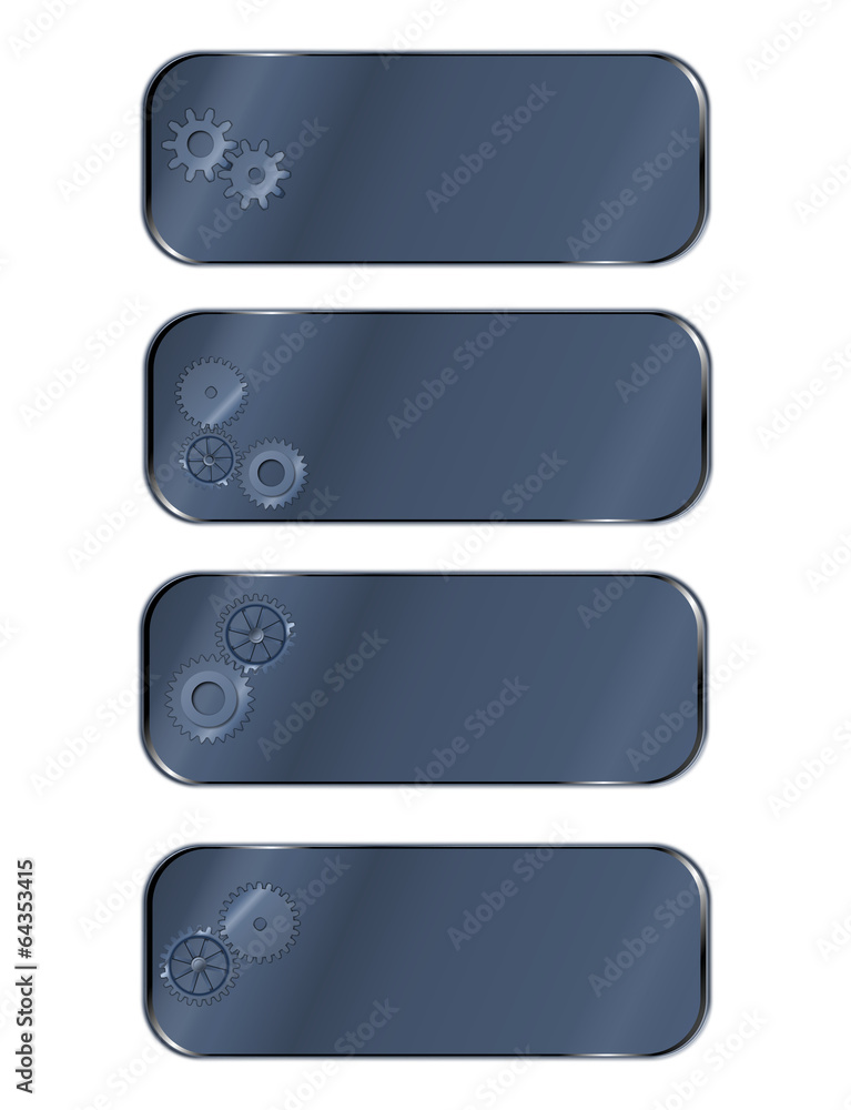 Menu made of gears for machinery in navy blue color Menu made of gears for machinery in navy blue color
