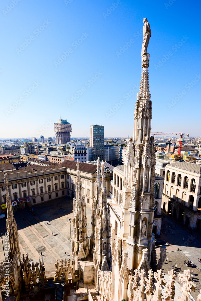 Duomo cathedral of Milan - view from roof terrace