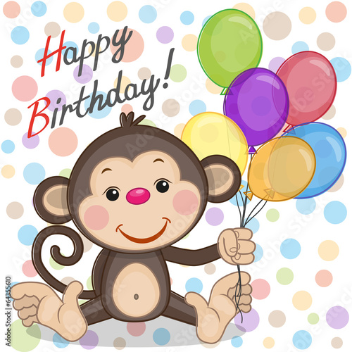 Monkey with balloons