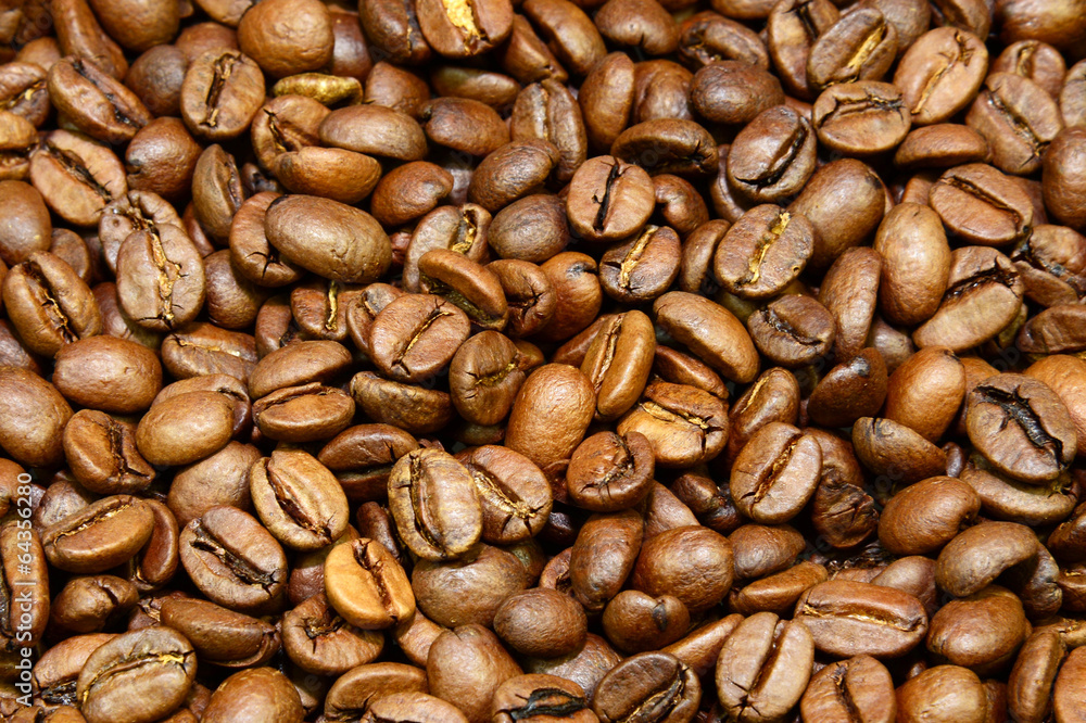 Brown coffee beans for background and texture Brown coffee beans for background and texture