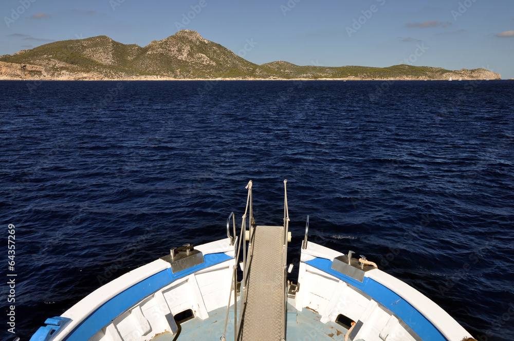 Fototapeta premium Boot an der Dragonera-Insel