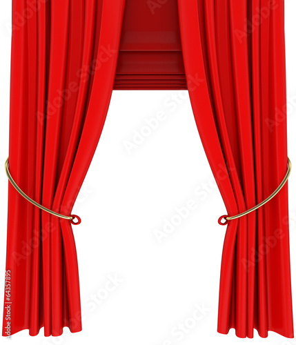 red stage curtain open
