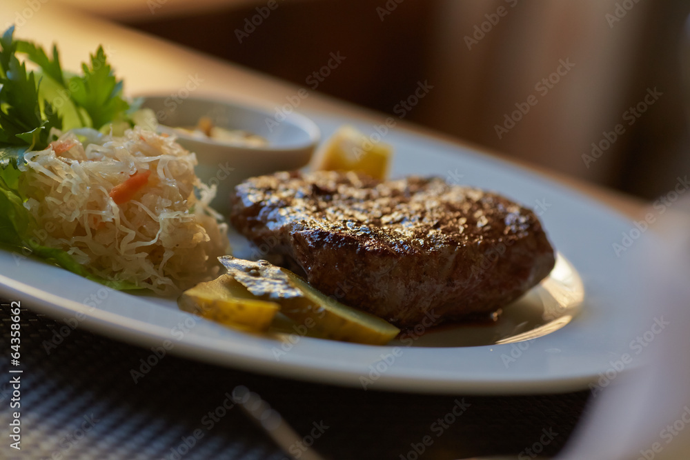 steak with sauce and vegetables steak with sauce and vegetables
