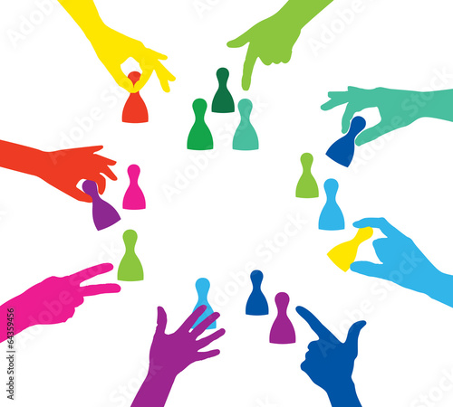Team play with colorful play figures
