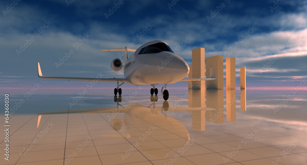Εκτύπωση καμβά Business jet