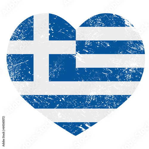 Greece heart love retro flag