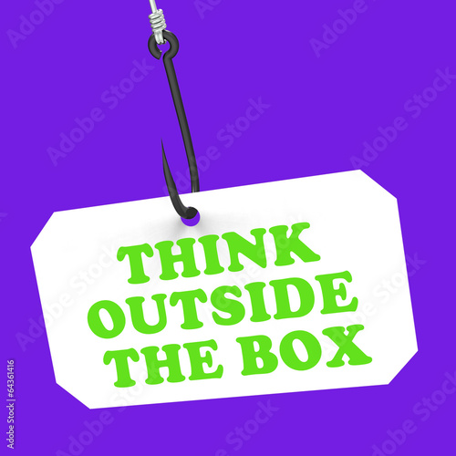 Think Outside The Box On Hook Shows Imagination And Creativity