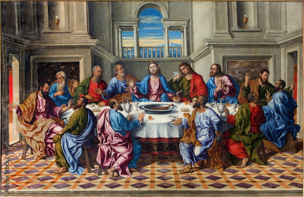 Venice - Last supper of Christ by Girolamo da Santacroce - obrazy, fototapety, plakaty 