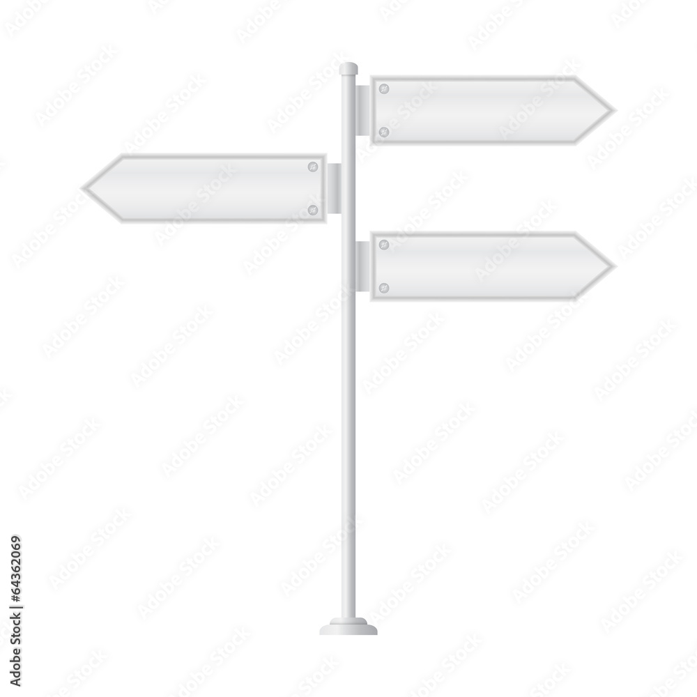 Obraz premium Vector of metal signpost on isolated white background