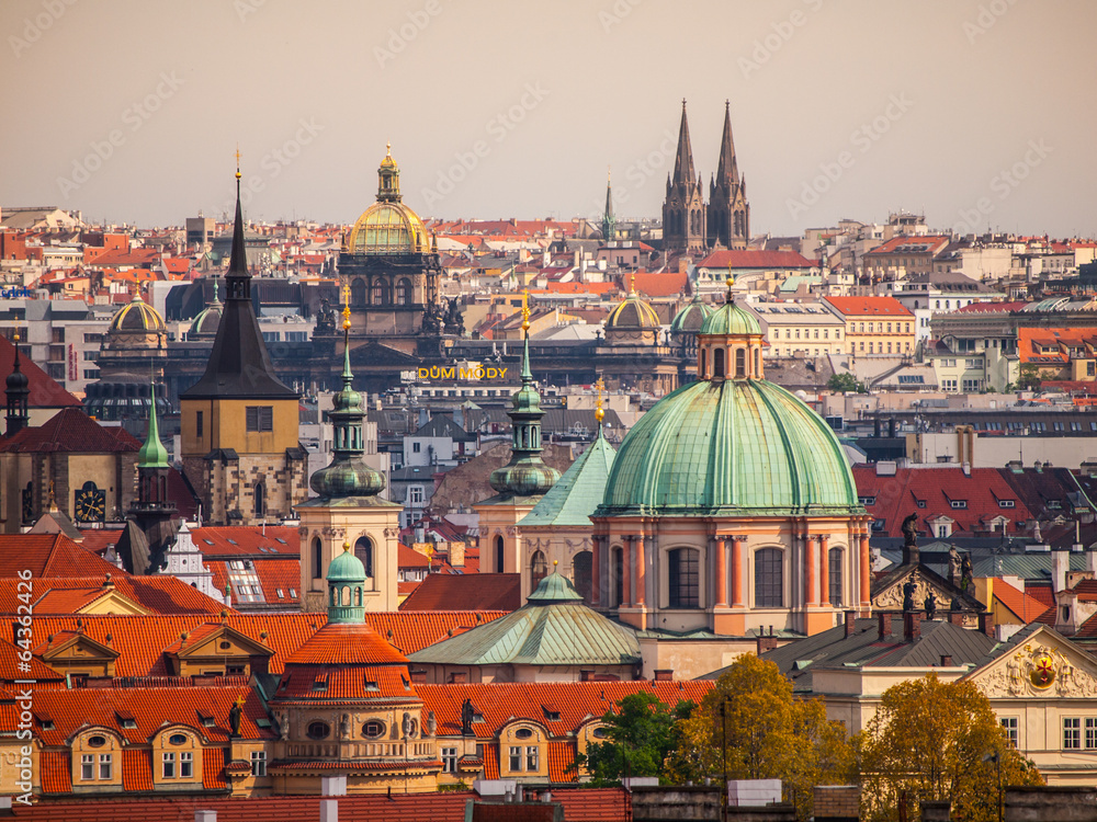 Prague towers panorama