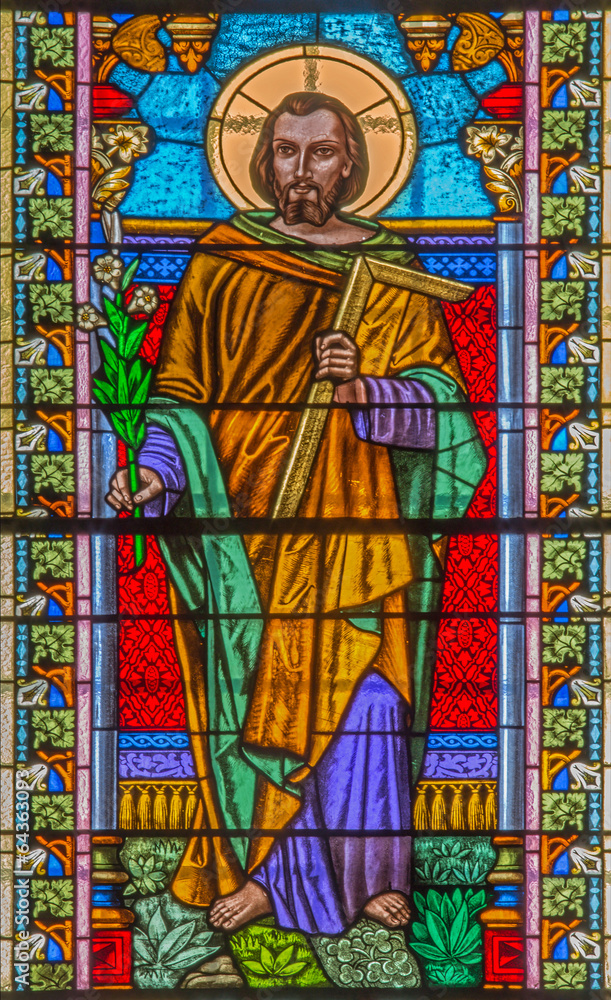 Roznava - St. Joseph from windowpane in the cathedral