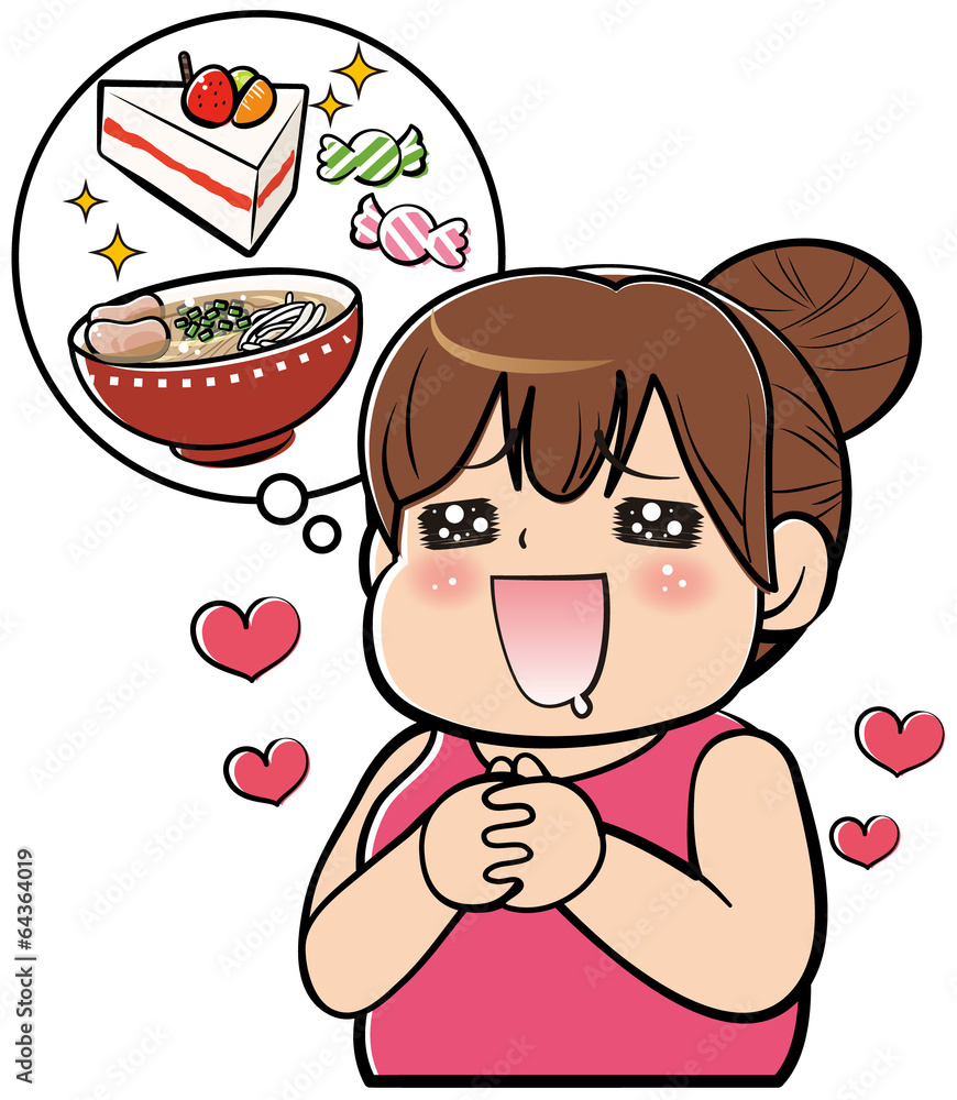 食欲が止まらない女性 Stock イラスト Adobe Stock