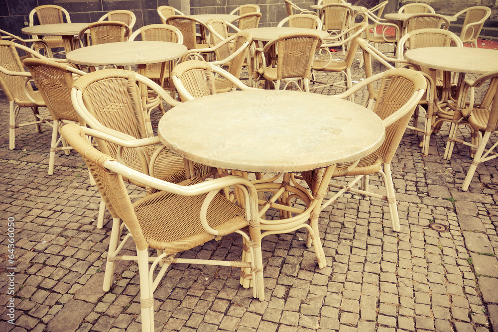 coffee terrace with tables and chairs