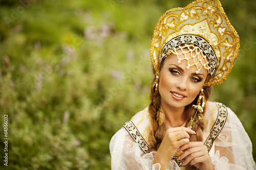 Beautiful Russian princess from a fairy tale photo