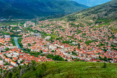 The view from high on the city of Mostar in Bosnia and Herzegovi photo