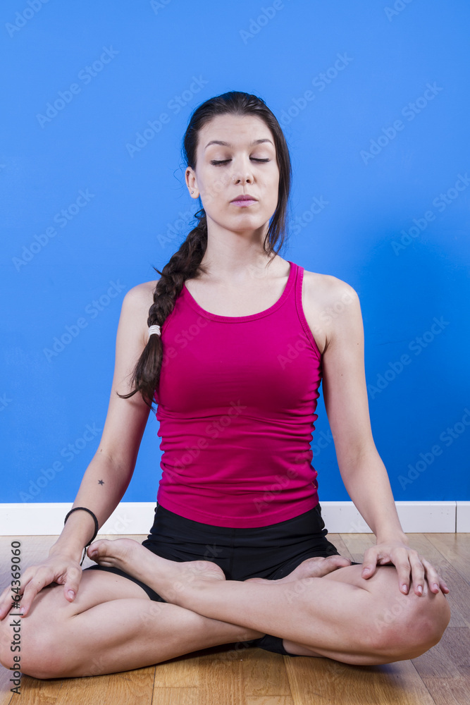 Beautiful woman practicing yoga and meditation Beautiful woman practicing yoga and meditation
