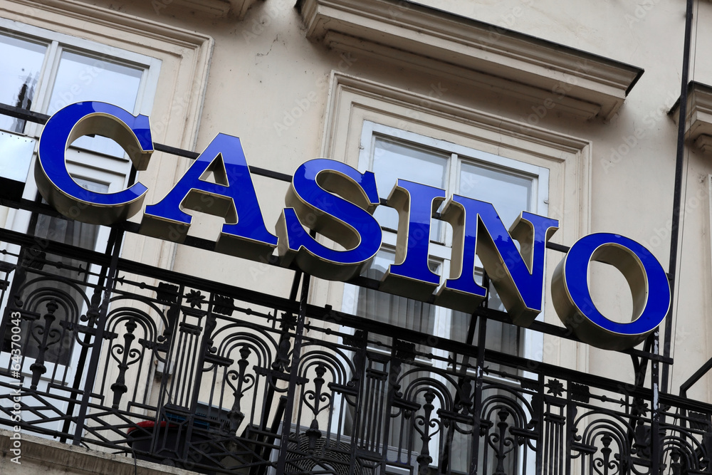 Obraz premium Blue casino sign