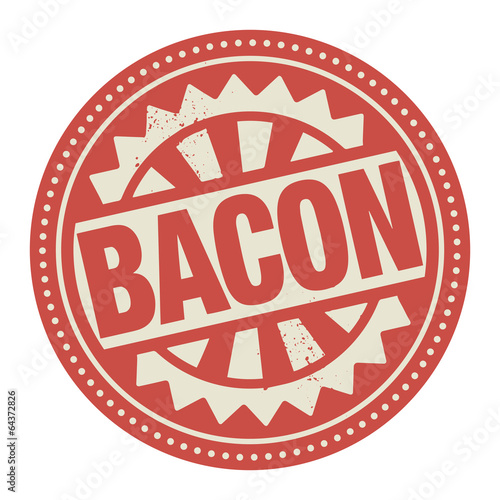Abstract stamp or label with the text Bacon written inside