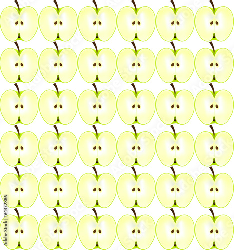 seamless pattern with green apple halves