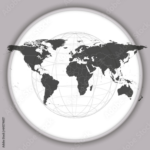 Black World Map Vector