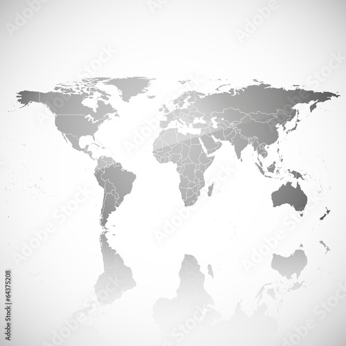 Fototapeta Naklejka Na Ścianę i Meble -  Gray Political World Map Vector