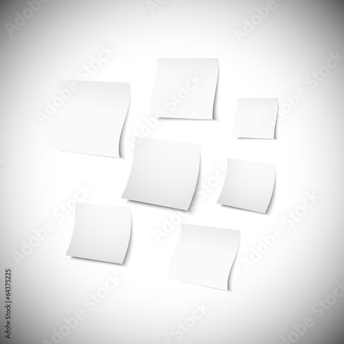 Wallpaper Mural white note papers with shadow on gray background Torontodigital.ca