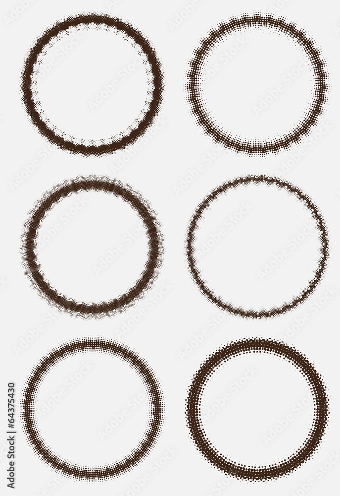 Set of grunge round frames Set of grunge round frames