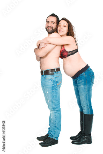Man posing with his pregnant wife