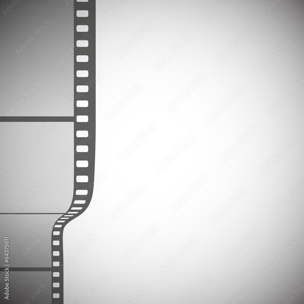 transparent film strip on gray background vector