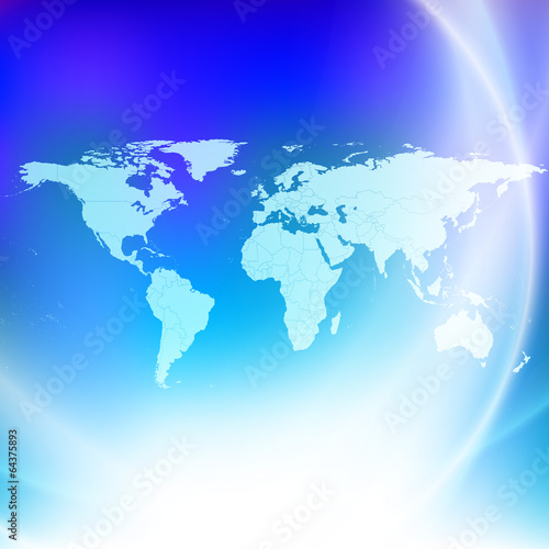 World map on a blue background vector