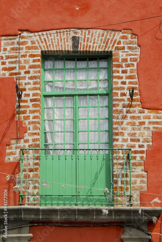Window from colonial building, Mexico city