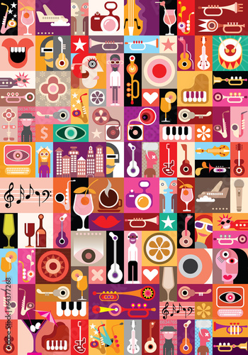 Obraz na plátně Music vector illustration