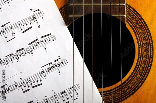 Classical guitar and notes