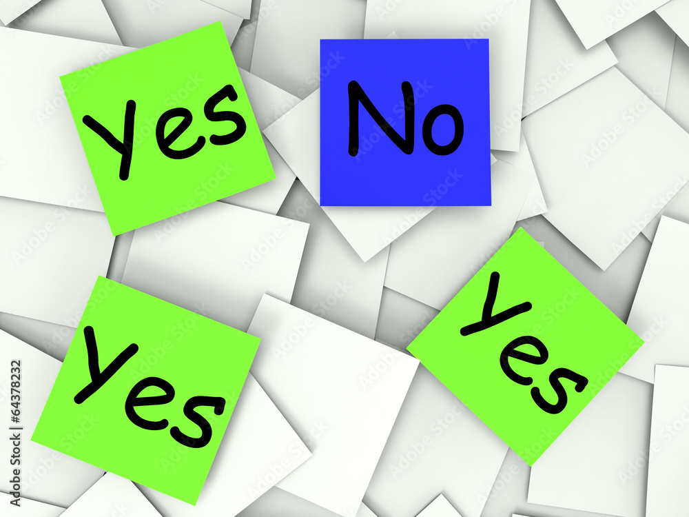 Yes No Post-It Notes Show Agree Or Disagree Yes No Post-It Notes Show Agree Or Disagree