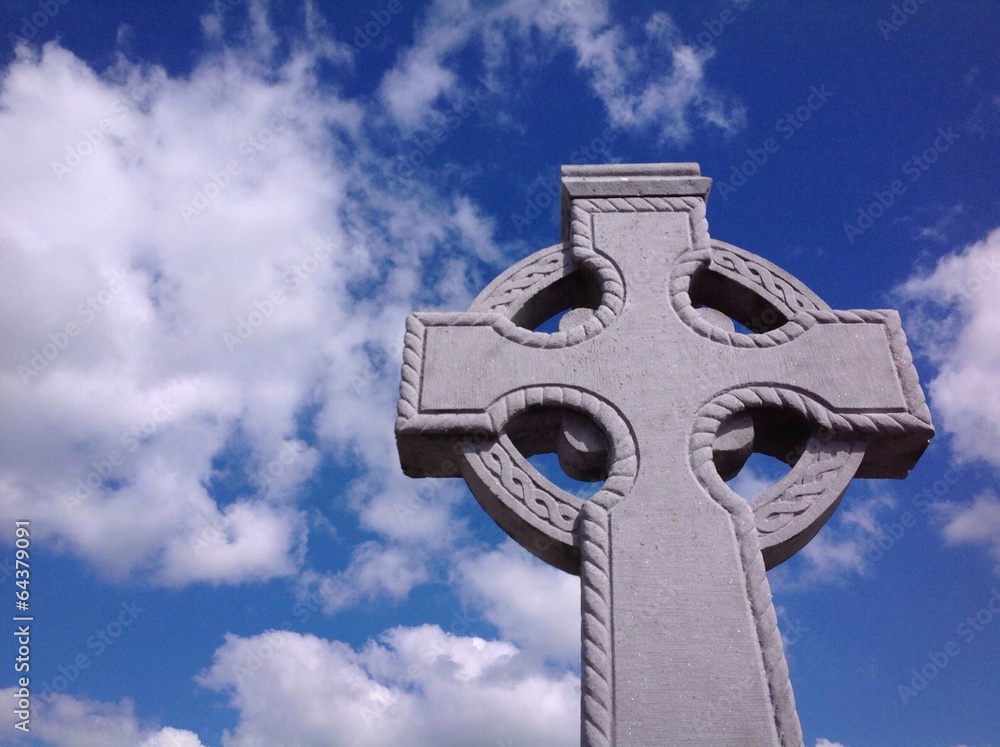 celtic graveyard cross blue sky celtic graveyard cross blue sky