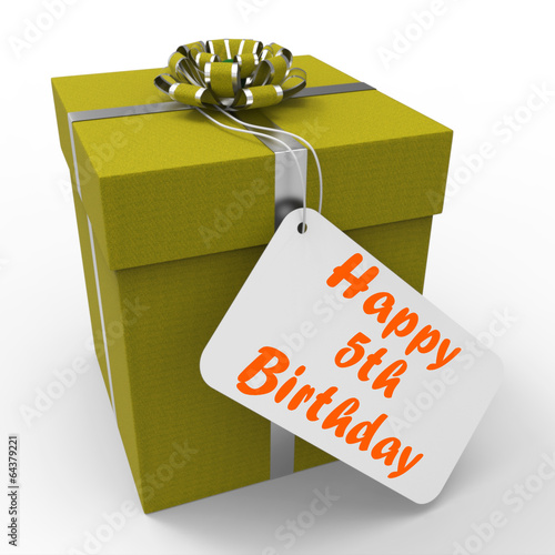 Photography Happy Fifth Birthday Gift Means Five Years Old