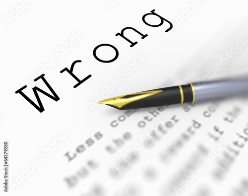Photography Wrong Word Means Incorrect Immoral Or Unacceptable
