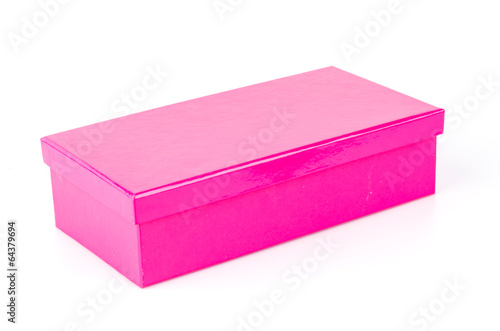 Pink box isolated white background