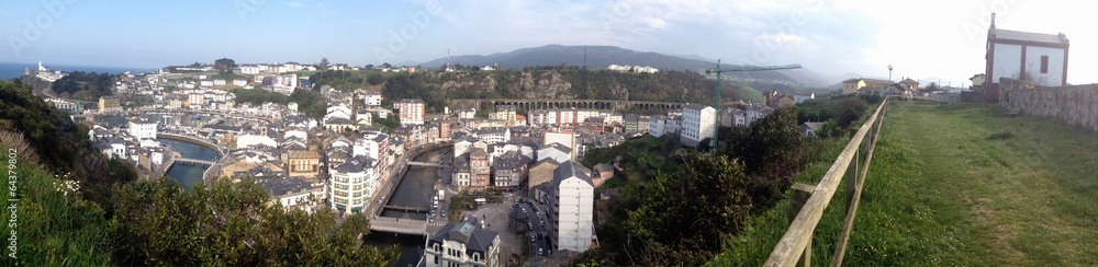 Panoramic view of Luarca, Asturias - Spain