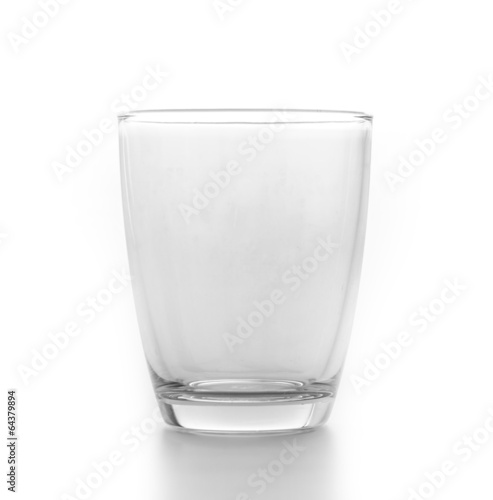 Empty glass isolated white background