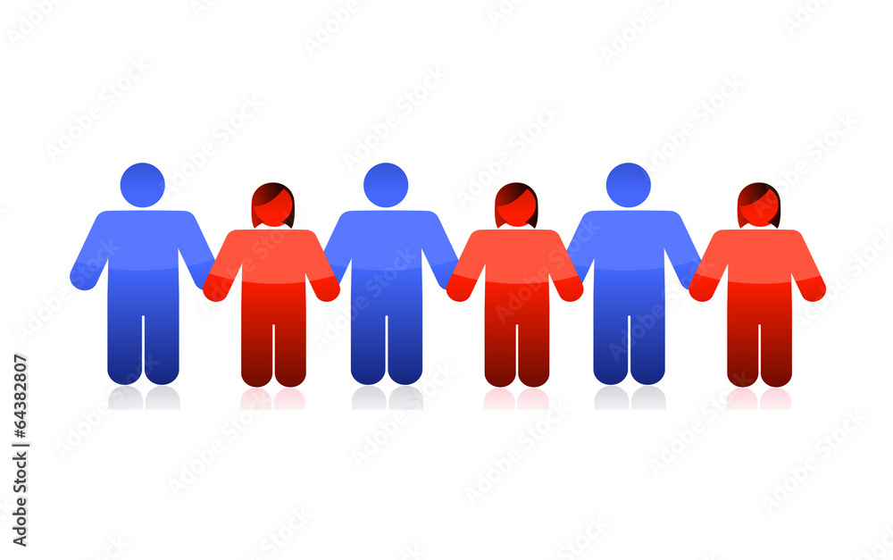 people holding hands illustration design