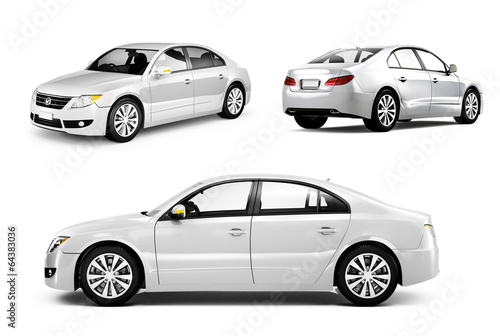 Three Dimensional Image of a White Car © Rawpixel.com