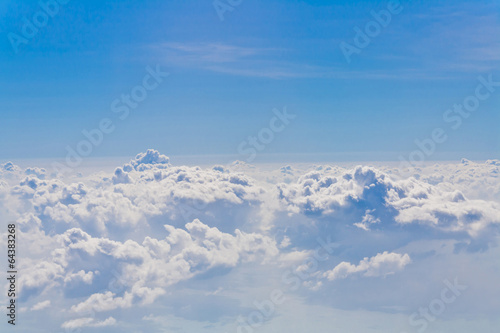 Clouds and sky blue, Viewed from an airplane window © kangshutters