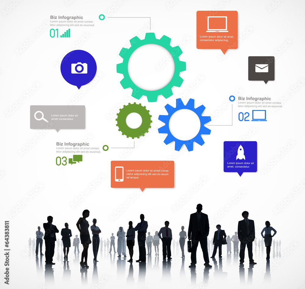 Sillouette of Global Business People Infographic Sillouette of Global Business People Infographic