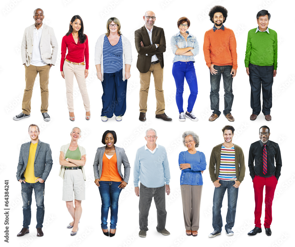 Fototapeta premium Group of Multiethnic Diverse Colorful People