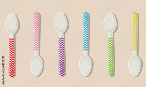 Collection vector of set spoons