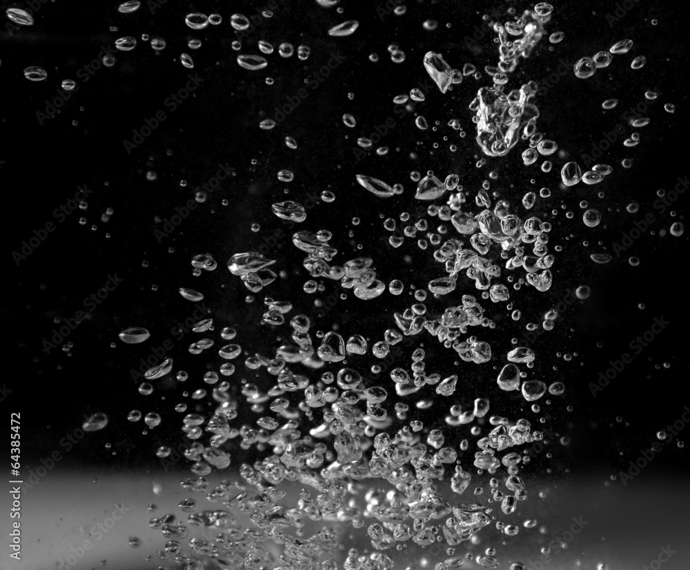 Bubbles in water, close up Bubbles in water, close up