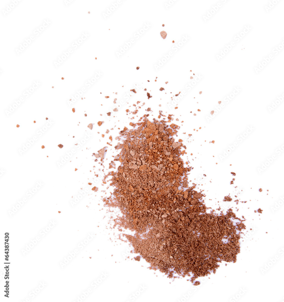 Crushed eyeshadow isolated on white Crushed eyeshadow isolated on white