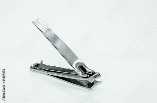 Nail clipper on white background