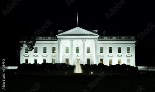 Washington  DC - White House front yard at night